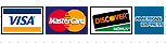 We accept Visa, MasterCard, Discover and American Express