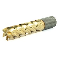 MariTool 3/4 5 Flute Variable Flute End Mill 45 Deg Helix 2.5 LOC ZrN