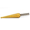 HSS TiN Coated Step Drill 1/8-1/2 Diameter In 13 Steps, 1/4 Shank