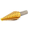 HSS TiN Coated Step Drill 1/4-3/4 Diameter in 9 Steps, 3/8 Shank