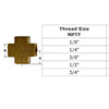 1/8" NPTF BRASS CROSS