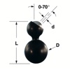 22mm Dia Ball x .11 Orifice Dia x 1.50 Long Coolant Nozzle 5 pack