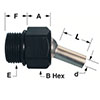 M20 X 1.5 Thread With .28" ID x 1.50" L JetBolt Coolant Nozzle 5 pack
