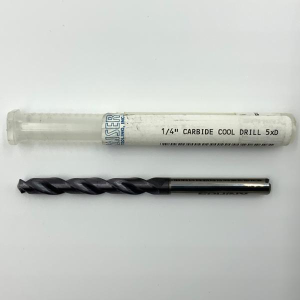 Sphinx Solid Carbide 2 Flute Drill .2500 (1/4”) Cutting Dia X 1.84 Flute Length Coolant Thru