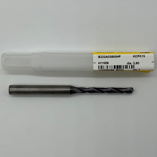 Kennametal Solid Carbide 2 Flute Drill .1496 (3.8mm) Cutting Dia X 1.22 Flute Length