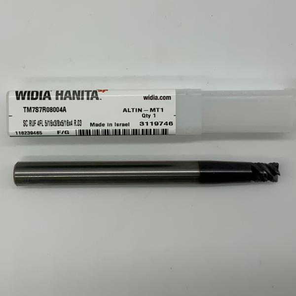 Widia Solid Carbide 4 Flute Roughing Endmill .3125 Cutting Dia X .375 Flute Length With .030 Corner Radius