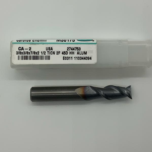 Metal Removal Solid Carbide 2 Flute Endmill .3750 (3/8”) Cutting Dia X .88 Flute Length