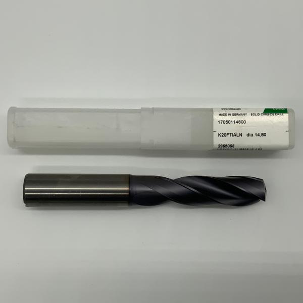 Widia Solid Carbide 2 Flute Drill .5827 (14.80mm) Cutting Dia X 2.20 Flute Length Coolant Thru