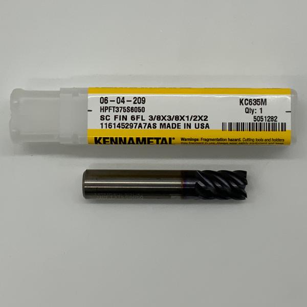 Kennametal Solid Carbide 6 Flute Endmill .3750 (3/8) Cutting Dia X .55 Flute Length