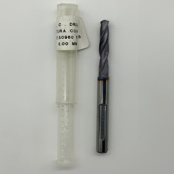 Sphinx Solid Carbide 2 Flute Drill .1969 (5mm) Cutting Dia X .84 Flute Length Coolant Thru