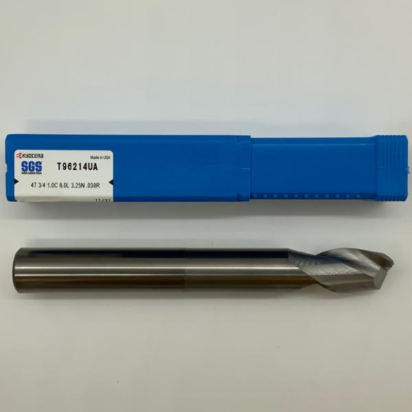 Kyocera Solid Carbide Necked 2 Flute Endmill .750 Cutting Dia X 1.0 Flute Length With .030 Corner Radius