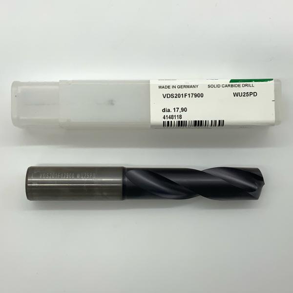 Widia Solid Carbide 2 Flute Drill .7047 (17.90mm) Cutting Dia X 2.50 Flute Length