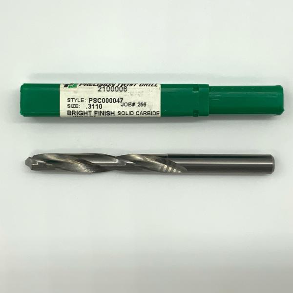 Precision Twist Solid Carbide 2 Flute Drill .3110 (7.9mm) Cutting Dia X 2.0 Flute Length