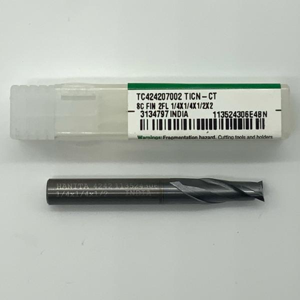 Widia Solid Carbide 2 Flute Endmill .250 (1/4”) Cutting Dia X .50 Flute Length