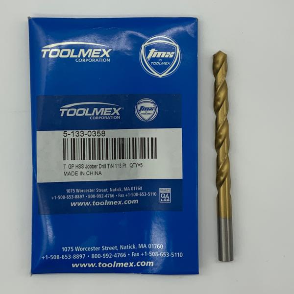 ToolMex HSS 2 Flute Drill .3580 (T) Cutting Dia X 3.14 Flute Length