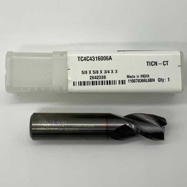 Widia Solid Carbide 3 Flute Endmill .6520 (5/8”) Cutting Dia X .75 Flute Length With .030” Corner Radius