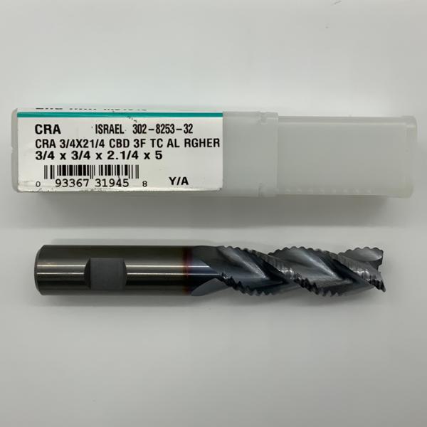 Metal Removal Solid Carbide 3 Flute Roughing Endmill .7500 (3/4”) Cutting Dia X 2.25 Flute Length