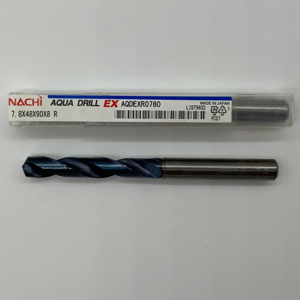 Nachi Solid Carbide 2 Flute Drill .3071 (7.8mm) Cutting Dia X 1.89 Flute Length