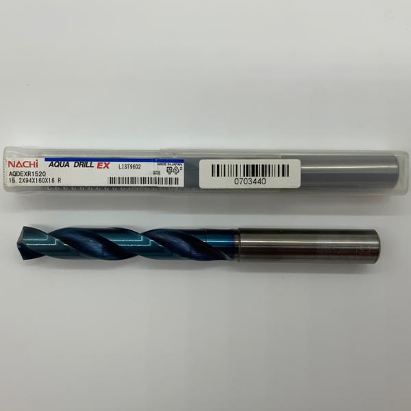 Nachi Solid Carbide 2 Flute Drill .5984 (15.2mm) Cutting Dia X 3.70 Flute Length