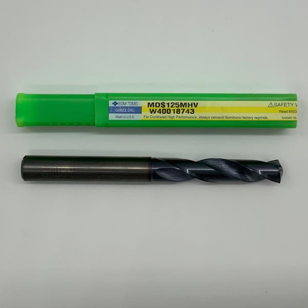 Sumitomo Solid Carbide 2 Flute Drill .4921 (12.5mm) Cutting Dia X 2.10 Flute Length Coolant Thru
