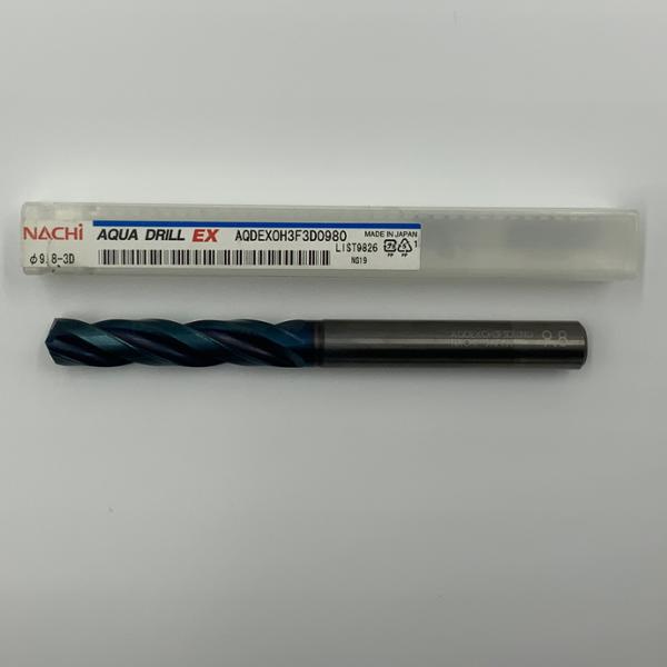 Nachi Solid Carbide 3 Flute Drill .3858 (9.8mm) Cutting Dia X 1.97 Flute Length Coolant Thru