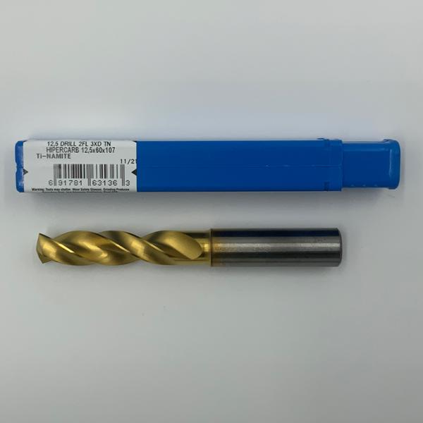 Kyocera Solid Carbide 2 Flute Drill .4921 (12.5mm) Cutting Dia X 1.77 Flute Length