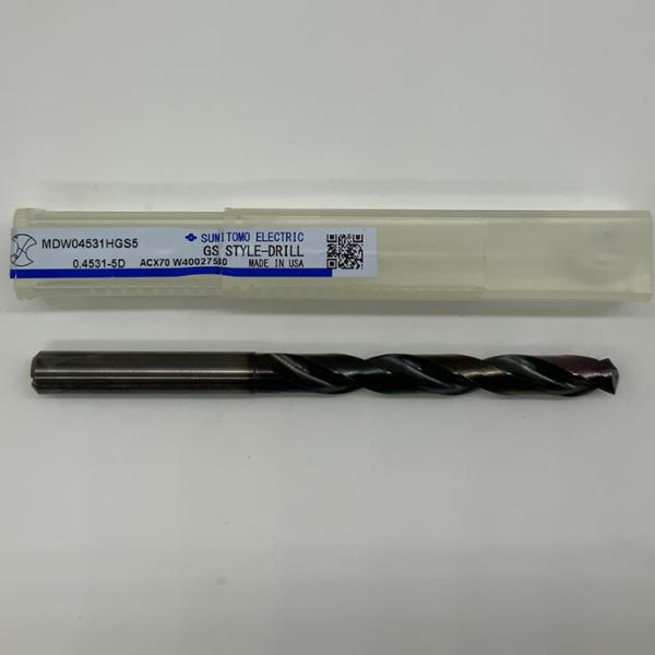 Sumitomo Solid Carbide 2 Flute Drill .4531 (29/64”) Cutting Dia X 3.50 Flute Length Coolant Thru