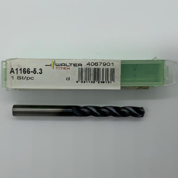 Walter Solid Carbide 3 Flute Drill .2087 (5.3mm) Cutting Dia X 1.18 Flute Length