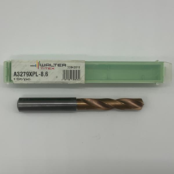 Walter Solid Carbide 2 Flute Drill .3386 (8.6mm) Cutting Dia X 1.40 Flute Length