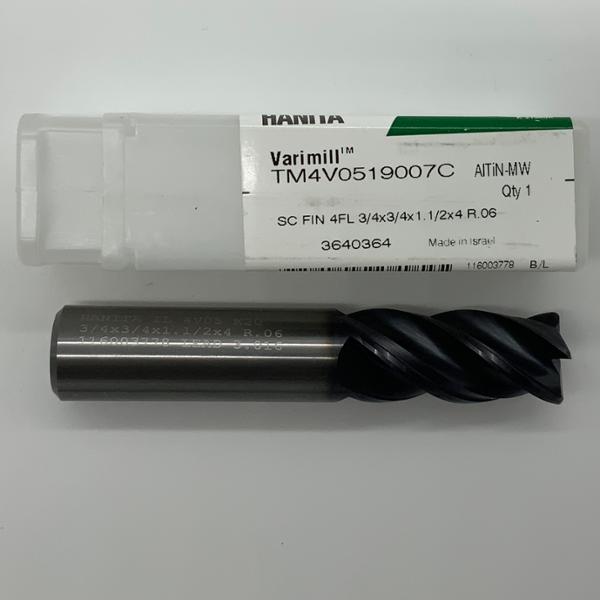 Widia Solid Carbide 4 Flute Endmill .7500 (3/4”) Cutting Dia X 1.50 Flute Length With .06” Corner Radius