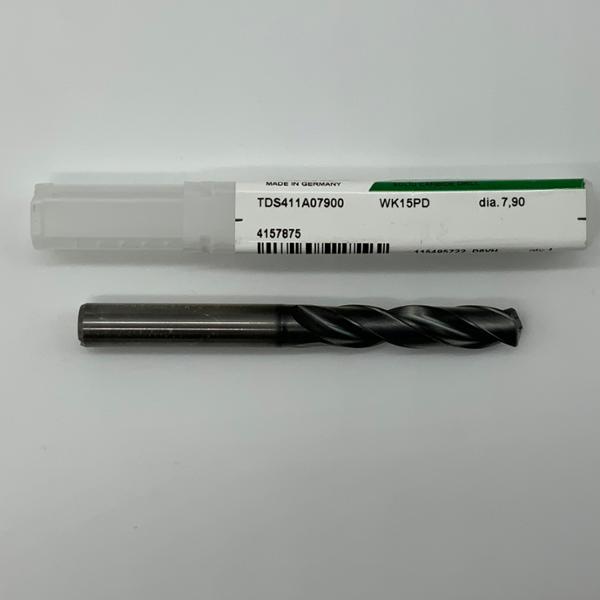 Widia Solid Carbide 2 Flute Drill .3110 (7.9mm) Cutting Dia X 1.43 Flute Length Coolant Thru