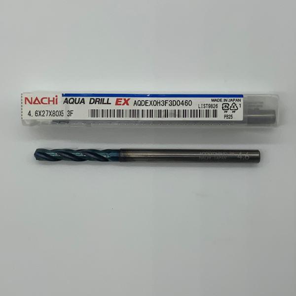 Nachi Solid Carbide 3 Flute Drill .1811 (4.6mm) Cutting Dia X 1.06 Flute Length Coolant Thru