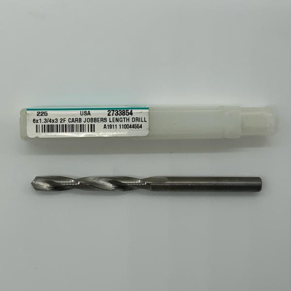 Metal Removal Solid Carbide 2 Flute Drill .204 ( #6 ) Cutting Dia X 1.4 Flute Length