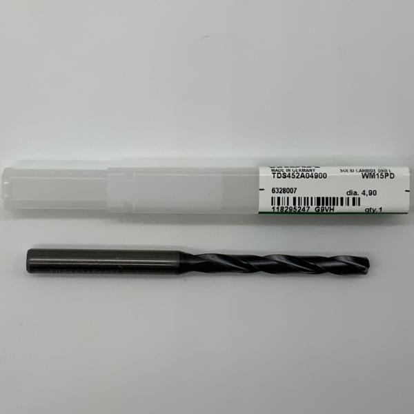 Widia Solid Carbide 2 Flute Drill .1929 (4.9mm) Cutting Dia X 1.55 Flute Length Coolant Thru