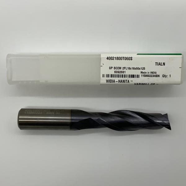 Widia Solid Carbide 2 Flute Endmill .7087 (18mm) Cutting Dia X 2.36 Flute Length