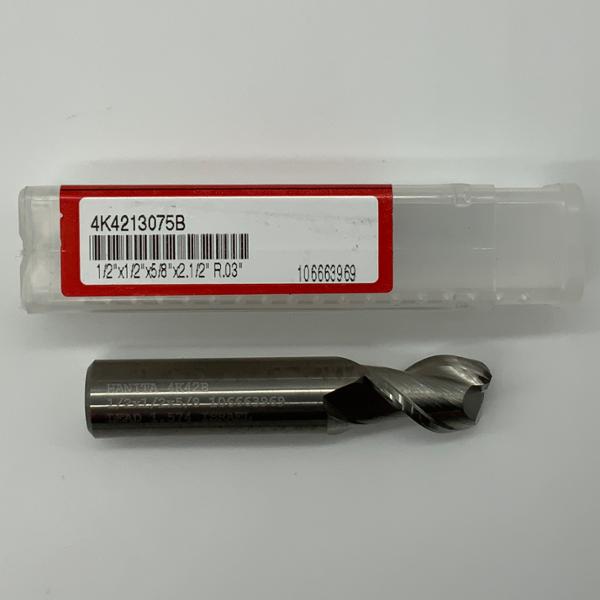 Hanita Solid Carbide 2 Flute Endmill .5000 (1/2”) Cutting Dia X .63 Flute Length With .03” Corner Radius
