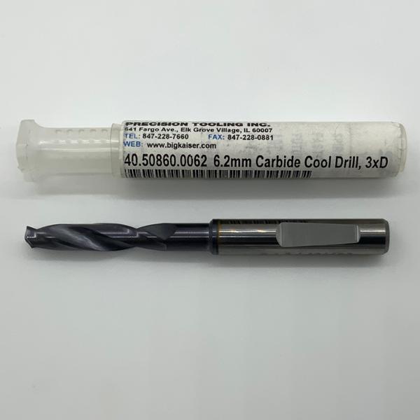 Sphinx Solid Carbide 2 Flute Drill .2441 (6.2mm) Cutting Dia X 1.02 Flute Length Coolant Thru