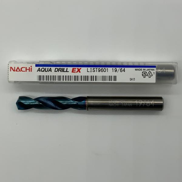 Nachi Solid Carbide 2 Flute Drill .2969 (19/64) Cutting Dia X 1.42 Flute Length