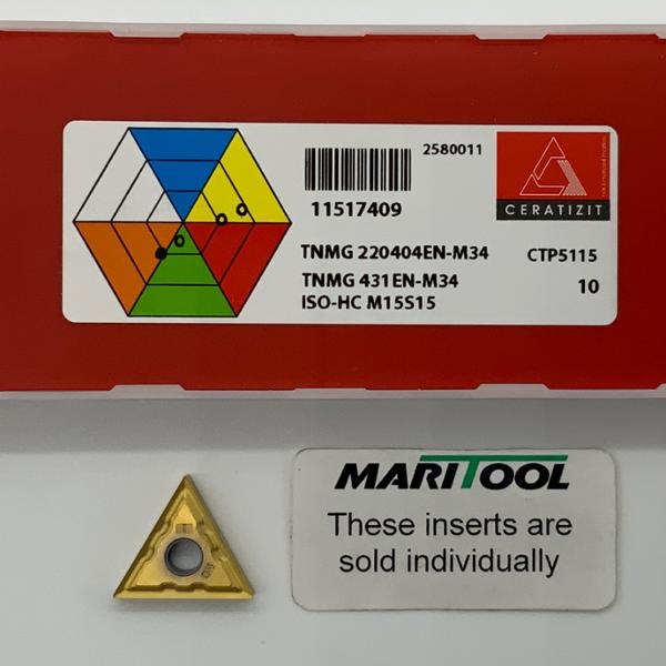 Ceratizit TNMG220404EN M34 CTP5115 ( TNMG431EN M34 )