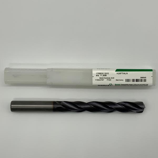 Widia Solid Carbide 2 Flute Drill .4688 (11.908mm) Cutting Dia X 3.50 Flute Length Coolant Thru