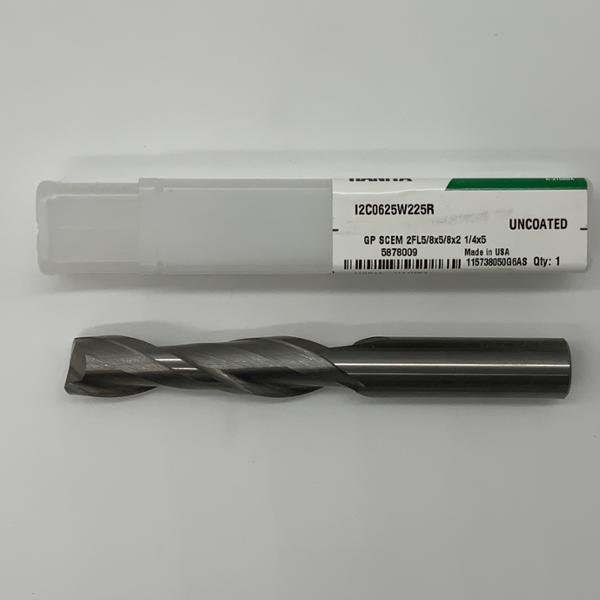 Widia Solid Carbide 2 Flute Endmill .6250 (5/8”) Cutting Dia X 2.25 Flute Length With .02 Corner Chamfer