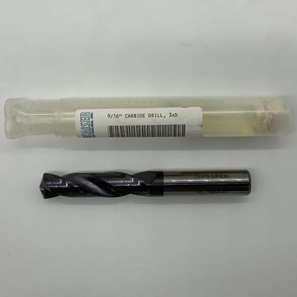 Sphinx Solid Carbide 2 Flute Drill .5625 (9/16”) Cutting Dia X 2.03 Flute Length