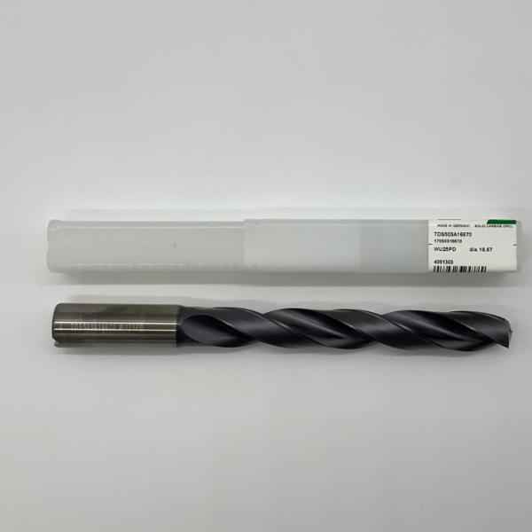 Widia Solid Carbide 2 Flute Drill .6563 (16.67mm) Cutting Dia X 4.95 Flute Length Coolant Thru