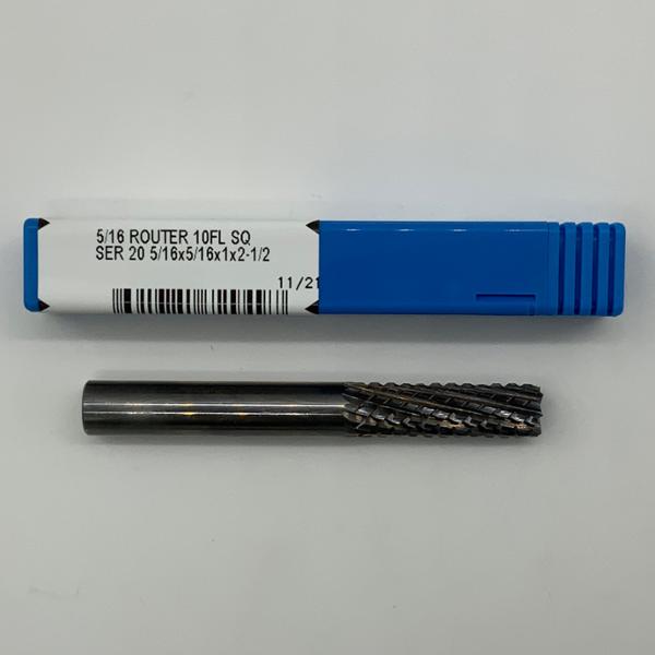 Kyocera Solid Carbide Router Bit For Carbon Fiber 10 Flute .3125 Cutting Dia X 1.00 Flute Length