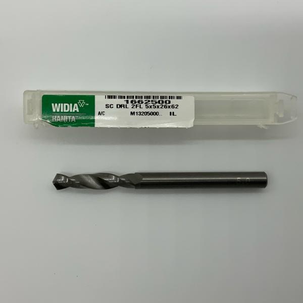Widia Solid Carbide 2 Flute Drill .1969 (5.0mm) Cutting Dia X .93 Flute Length