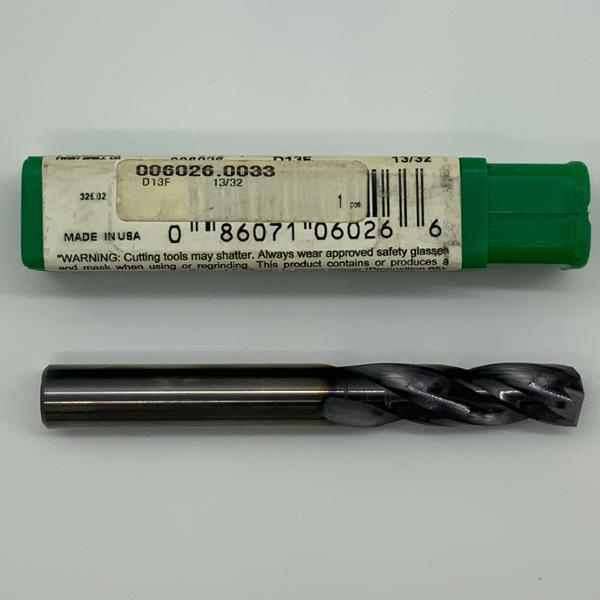 Precision Twist Solid Carbide 3 Flute Drill .4062 (13/32”) Cutting Dia X 1.22 Flute Length
