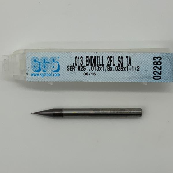 SGS Solid Carbide 2 Flute Endmill .013 Cutting Dia X .039 Flute Length
