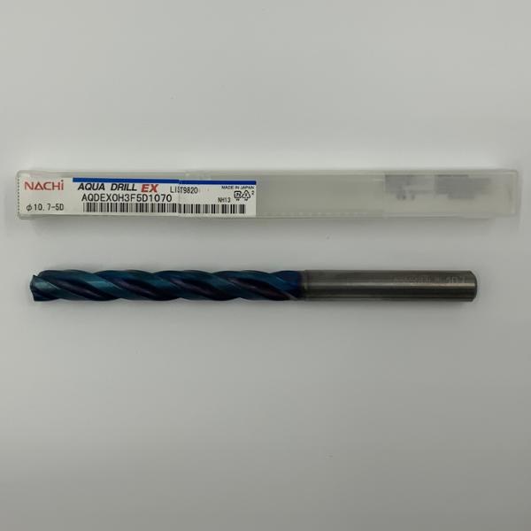 Nachi Solid Carbide 3 Flute Drill .4213 (10.7mm) Cutting Dia X 3.46 Flute Length Coolant Thru