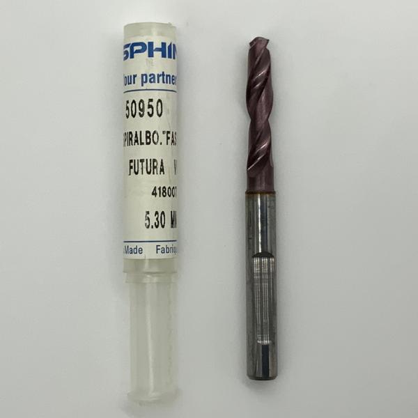 Sphinx Solid Carbide 2 Flute Drill .2087 (5.3mm) Cutting Dia X .88 Flute Length