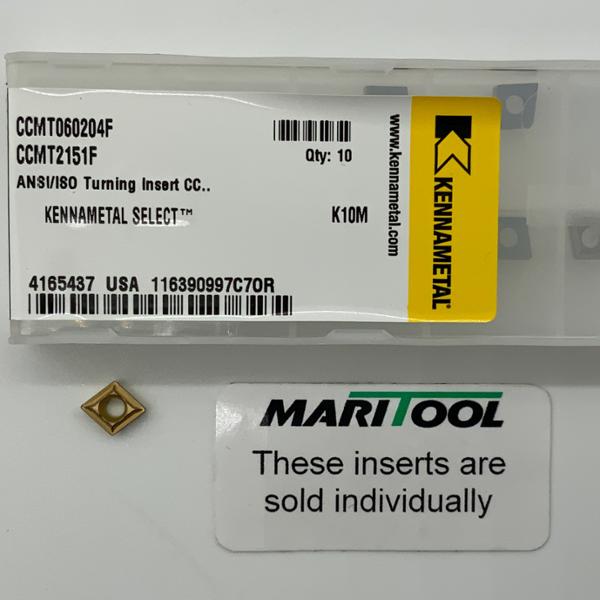 Kennametal CCMT060204F K10M ( CCMT2151F )